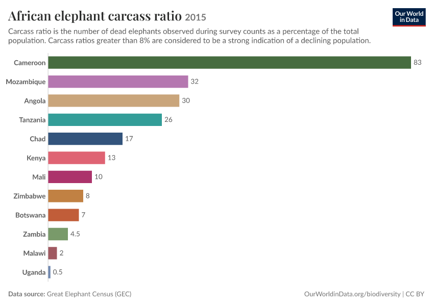 A thumbnail of the "African elephant carcass ratio" chart