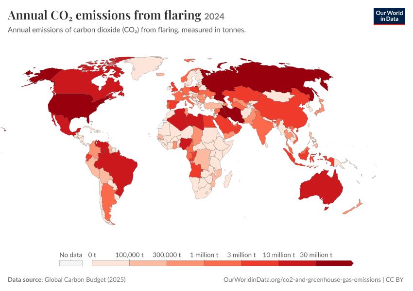 A thumbnail of the "Annual CO₂ emissions from flaring" chart