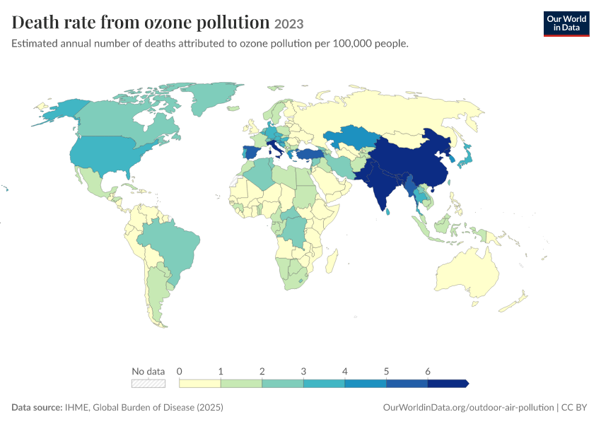 A thumbnail of the "Death rate from ozone pollution" chart