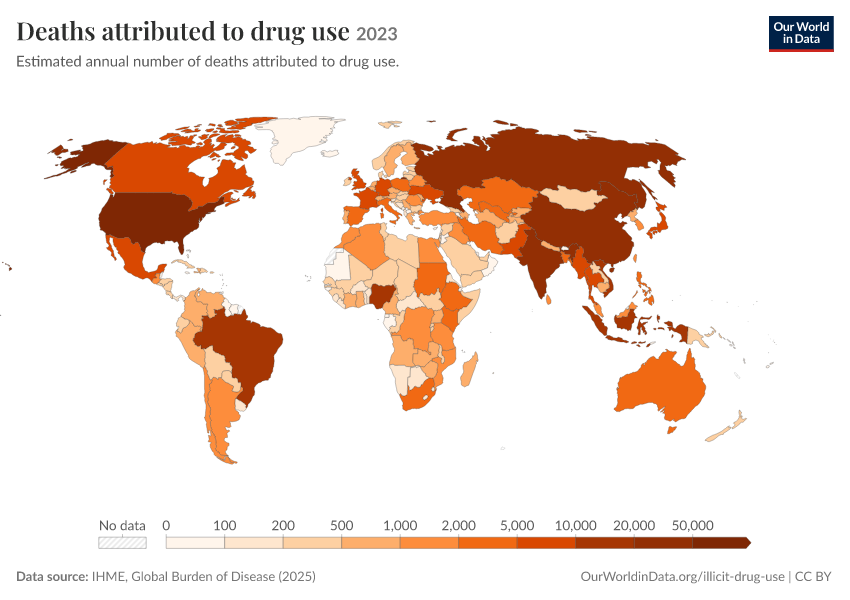 A thumbnail of the "Deaths attributed to drug use" chart