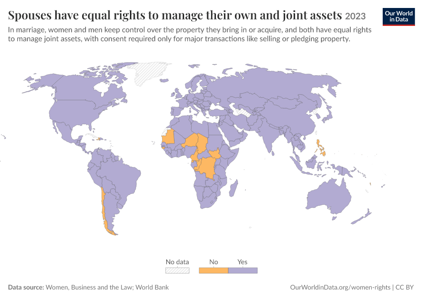 A thumbnail of the "Spouses have equal rights to manage their own and joint assets" chart
