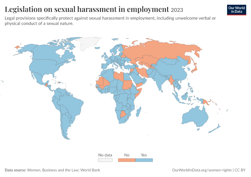 A thumbnail of the "Legislation on sexual harassment in employment" chart