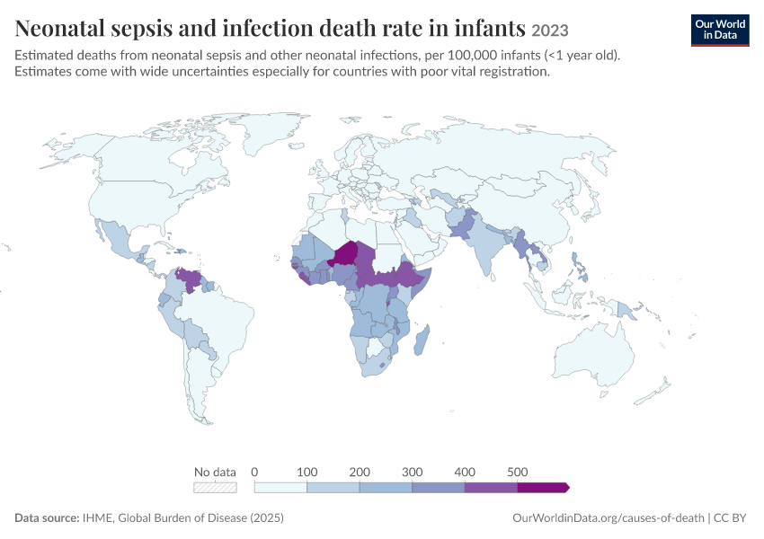 A thumbnail of the "Neonatal sepsis and infection death rate in infants" chart