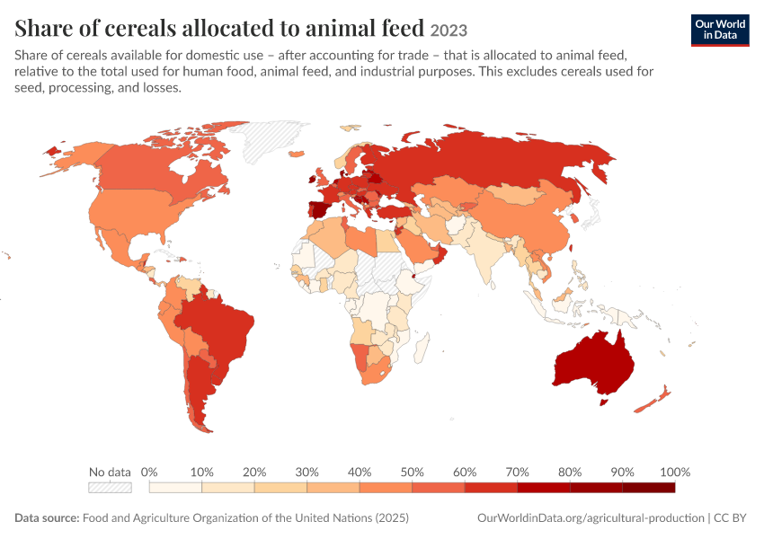 A thumbnail of the "Share of cereals allocated to animal feed" chart