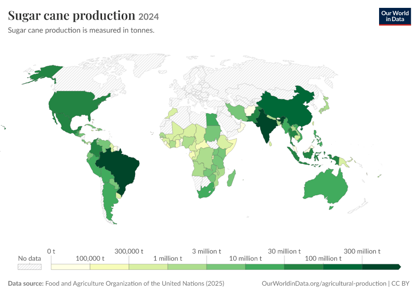A thumbnail of the "Sugar cane production" chart